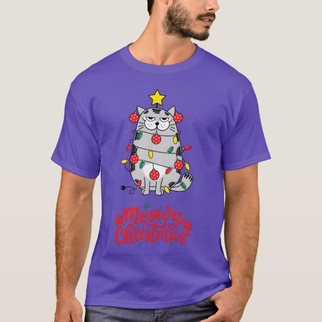 Camiseta Navidades Meowy Navidades Gato gracioso (Anverso)