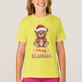 Camiseta Navidades Merry Bearmas Cute Pet Lover Santa Hat