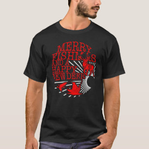 Camiseta Navidades Merry Fishmas Happy New Deer Fisherman H