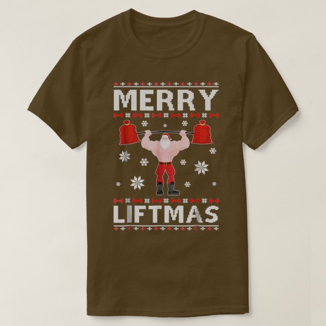 Camiseta Navidades Merry Liftmas Santa Fitness Gym Ugly Swe (Diseño del anverso)