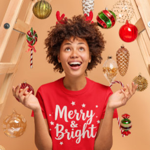 Camiseta Navidades merry y brillantes