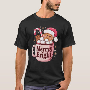 Camiseta Navidades merry y brillantes Cacao caliente Ginger