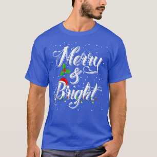 Camiseta Navidades merry y brillantes iluminan divertida im