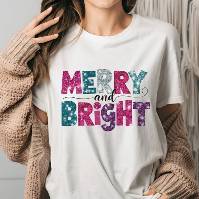 Camiseta Navidades merry y brillantes tipo Glitte Vibes ros (Subido por el creador)