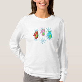 Camiseta Navidades mittens_white Tarjeta de vacaciones plan