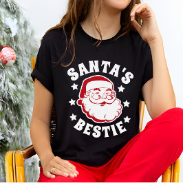 Camiseta Navidades modernas de mujeres negras de Santa Marí