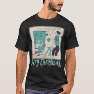 Camiseta Navidades modernos de mediados del siglo XX Pareja