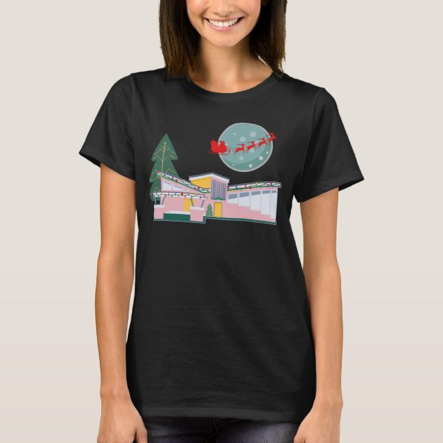Camiseta Navidades modernos del MCM de la época retro de me (Anverso)