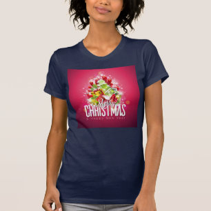 Camiseta Navidades modernos envueltos de regalo y árbol - f