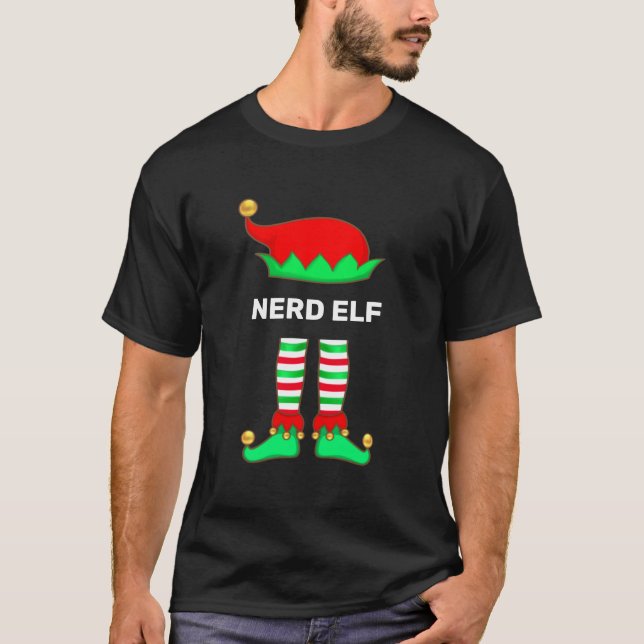 Camiseta Navidades modernos Nerd Elf T-Shirt (Anverso)