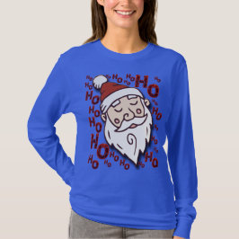 Camiseta Navidades modernos Santa Damas de Larga Manga Cami