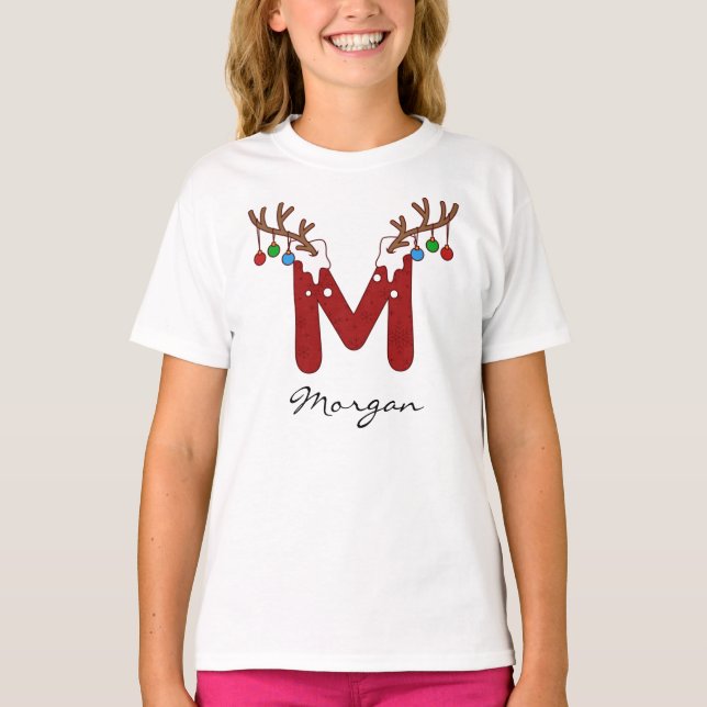 Camiseta Navidades monogramas coincidiendo con vacaciones f (Anverso)