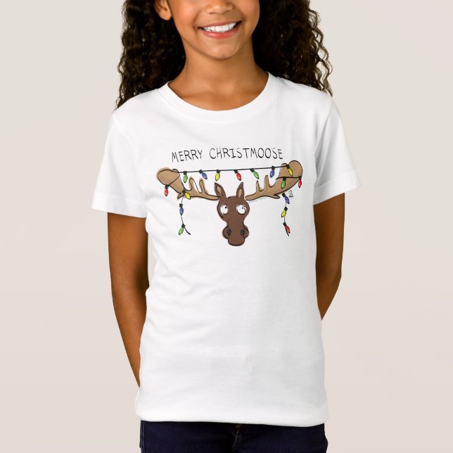 Camiseta Navidades Moose Cute Gracioso Animal de vacaciones (Anverso)