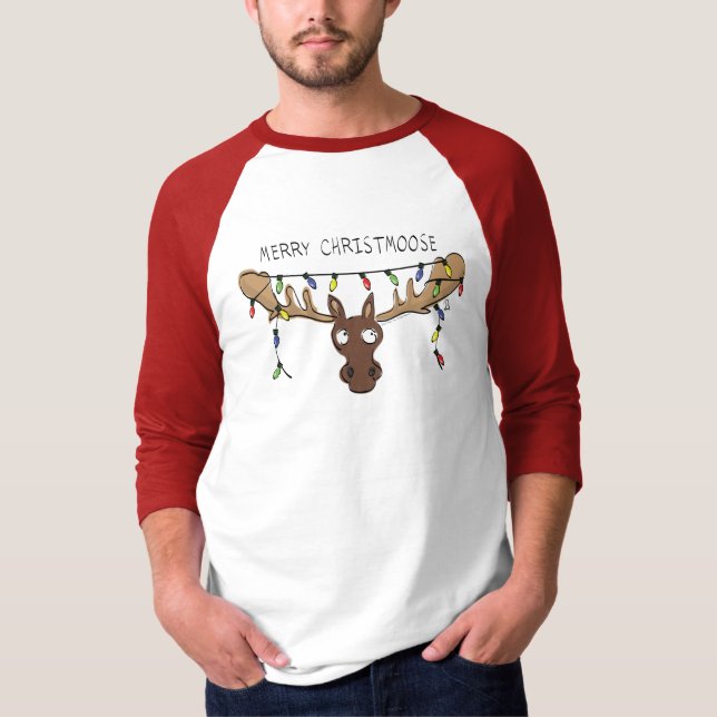 Camiseta Navidades Moose, un animal festivo gracioso (Anverso)