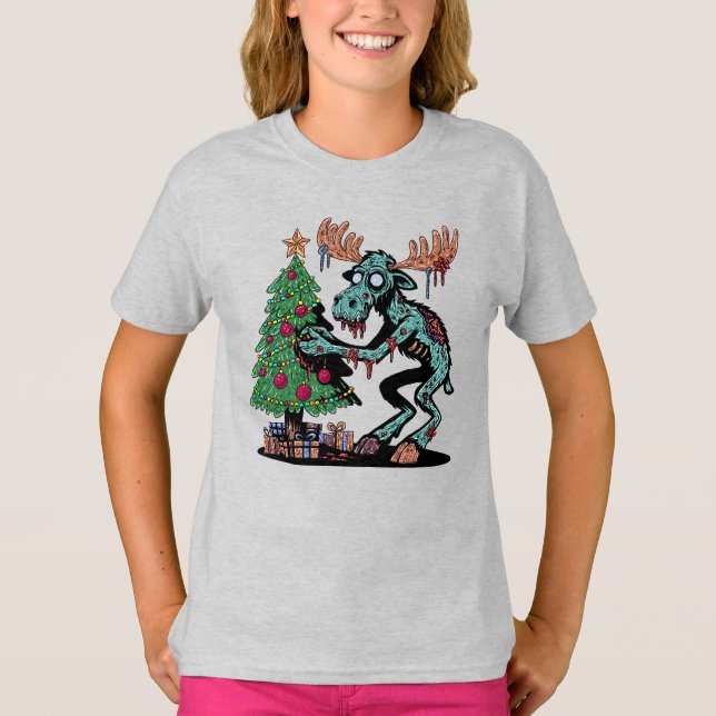 Camiseta Navidades Moose Zombie (Anverso)