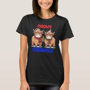 Camiseta Navidades Moowy vacas de la región montañosa
