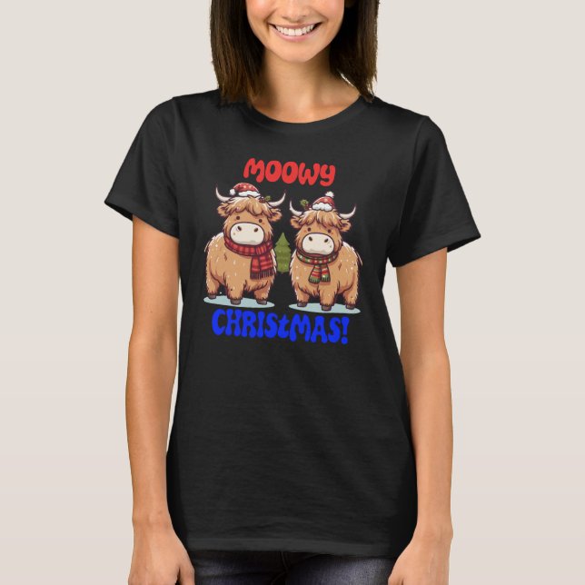 Camiseta Navidades Moowy vacas de la región montañosa (Anverso)