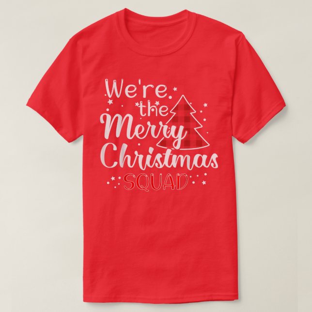 Camiseta Navidades Morning Squad Red Buffalo Plaid Tree San (Diseño del anverso)