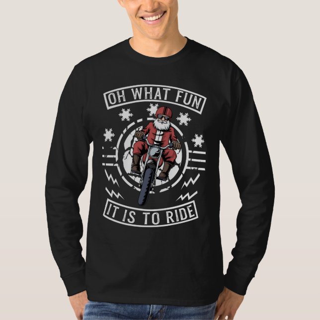 Camiseta Navidades motocicleta Santa Claus Biker Dad Bike (Anverso)