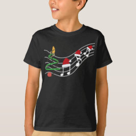 Camiseta Navidades Music Notes Santa Hat Treble Clef
