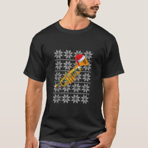 Camiseta Navidades musicales de trompeta iluminan a Santa H