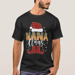 Camiseta Navidades Nana Claus Mujeres Leopard Buffalo Plaid