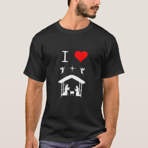 Camiseta Navidades Natividad Yo amo a Jesucristo Manger Chr