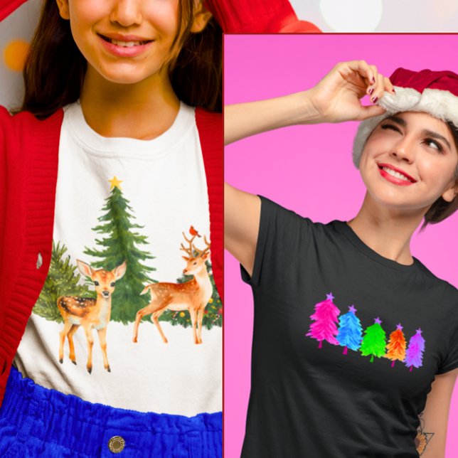 Camiseta Navidades Naturaleza Renos Cardenales Navidad Árbo (Subido por el creador)
