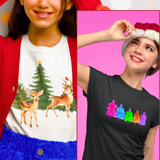 Camiseta Navidades Naturaleza Renos Cardenales Navidad Árbo (Subido por el creador)