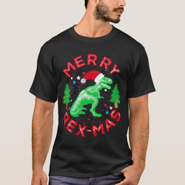Camiseta Navidades Navidades de Dinosaur Merry Rexmas TR (Anverso)
