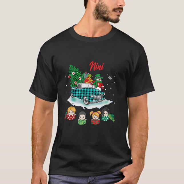 Camiseta Navidades Nini Christmas Tree Green Truck Cute Gif (Anverso)