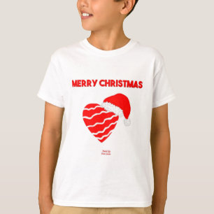 Camiseta Navidades Niños de Santa Corazón Camisas Básicas B