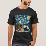 Camiseta Navidades nocturnos de estilo Panda Van Gogh<br><div class="desc">Navidades nocturnos de estilo Panda Van Gogh en vacaciones de invierno</div>