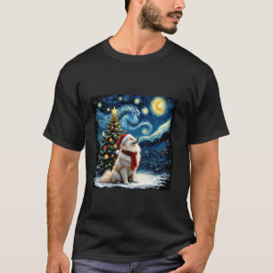 Camiseta Navidades nocturnos de Samoyed Starry Van Gogh Dog