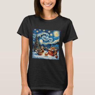 Camiseta Navidades nocturnos estelares estilo Duck Van Gogh
