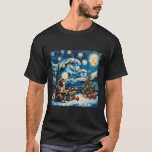 Camiseta Navidades nocturnos estelares Monkey Van Gogh Styl
