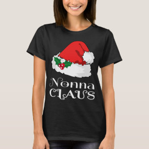 Camiseta Navidades Nonna Claus Matching Pajama Santa Hat X-