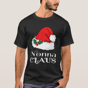 Camiseta Navidades Nonna Claus Matching Pajama Santa Hat X-