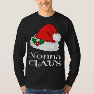 Camiseta Navidades Nonna Claus Matching Pajama Santa Hat X-