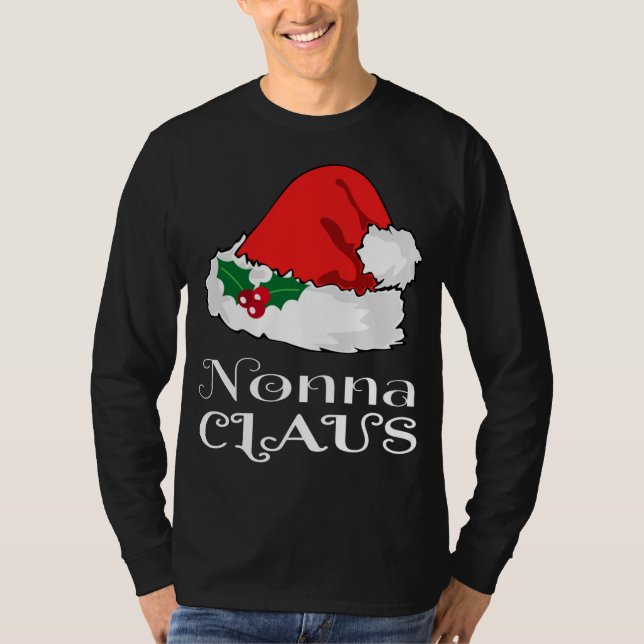 Camiseta Navidades Nonna Claus Matching Pajama Santa Hat X- (Anverso)