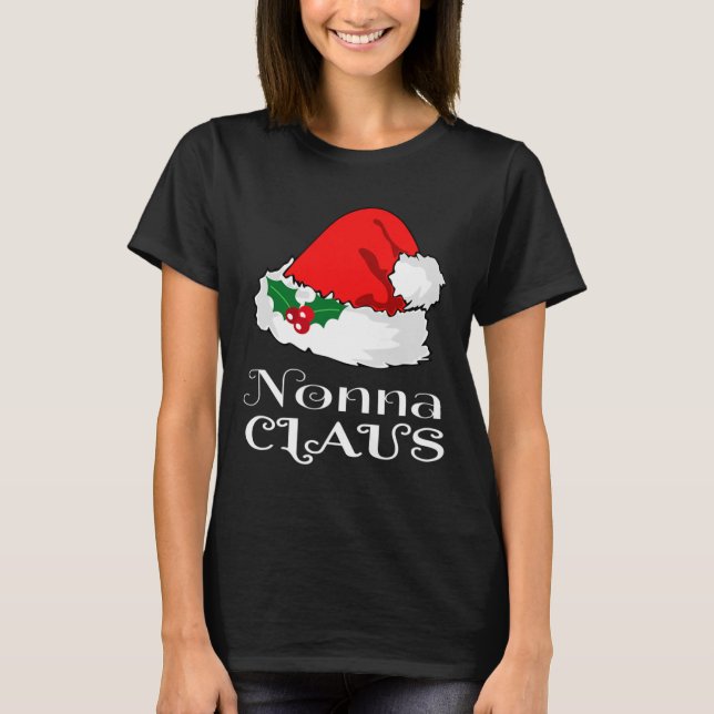 Camiseta Navidades Nonna Claus Matching Pajama Santa Hat X- (Anverso)