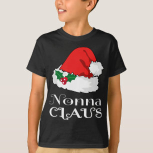 Camiseta Navidades Nonna Claus Matching Pajama Santa Hat X-