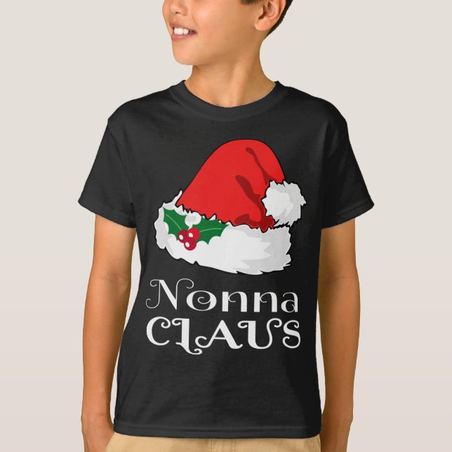 Camiseta Navidades Nonna Claus Matching Pajama Santa Hat X- (Anverso)
