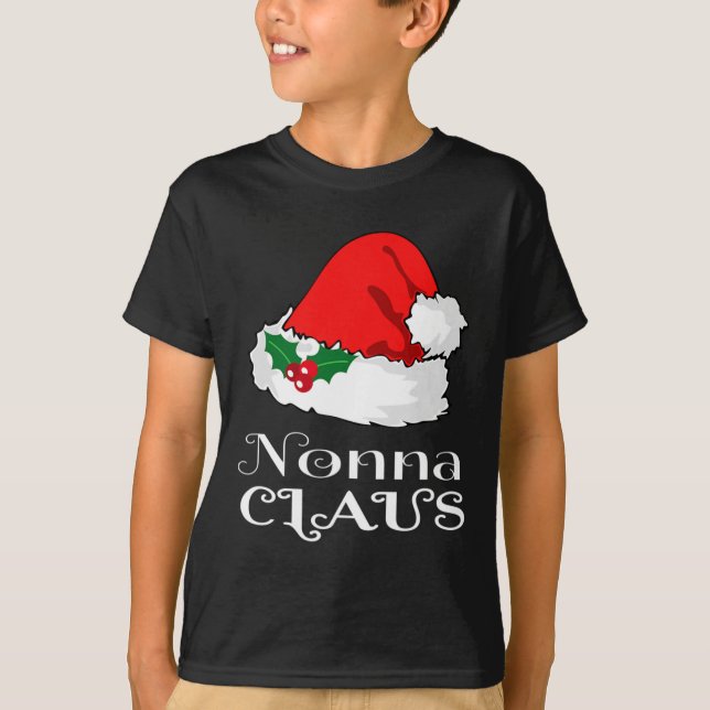 Camiseta Navidades Nonna Claus Matching Pajama Santa Hat X- (Anverso)