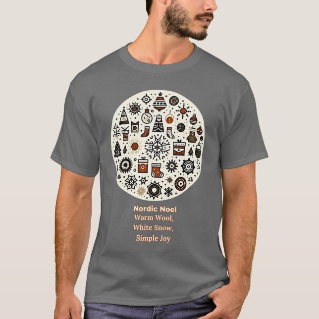 Camiseta Navidades nórdicos: Cosy Gear y simple alegría (Anverso)