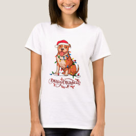 Camiseta Navidades norteamericanos de Pit Bull Terrier enci