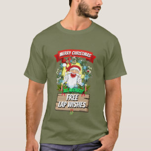 Camiseta Navidades Novedad divertida SANTA FREE LAP WISHES