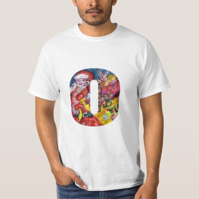 CAMISETA NAVIDADES O CARTA / SANTA CON GIFTS MONOGRAM (Anverso)