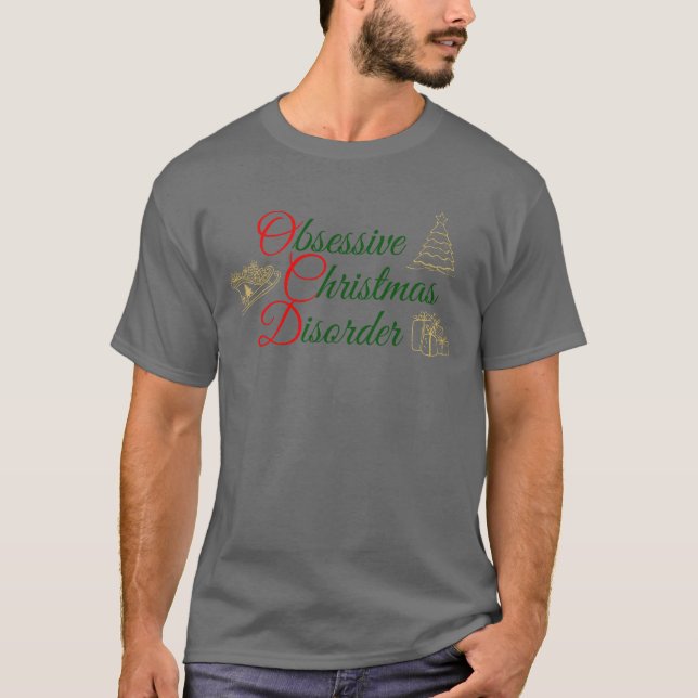 Camiseta Navidades obsesionados con OCD desordenan graciosa (Anverso)