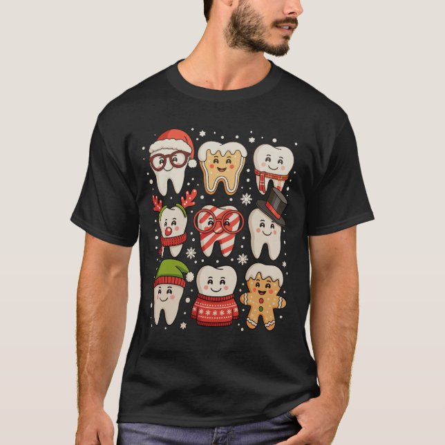 Camiseta Navidades odontológicos se burlan de los dientes d (Anverso)